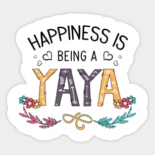 Happiness Is Being A Yaya Wildflowers Valentines Mothers Day Sticker